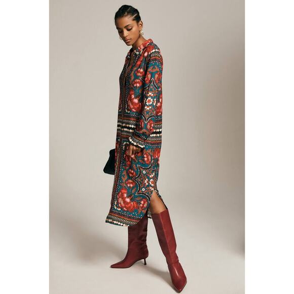 Farm Rio Long-Sleeve Shirt Dress - Picture 2 of 4